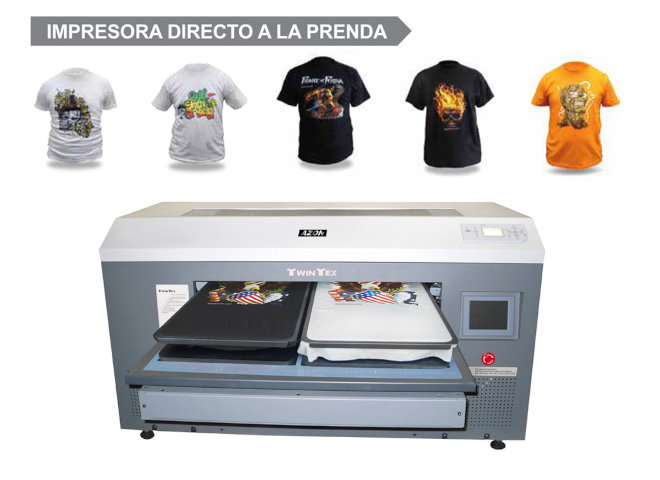 Impresora textil directa Twin Tex para la personalización de camisetas,  Plotter de impresión directo a la prenda Twin Tex con doble mesa